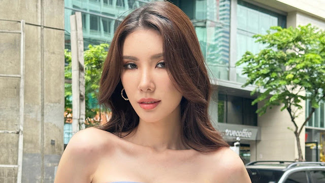 Book Theerachaya Pimkitidaj – Most Beautiful Thailand Transgender Model in Women's Blue Mini Dress Photoshoot