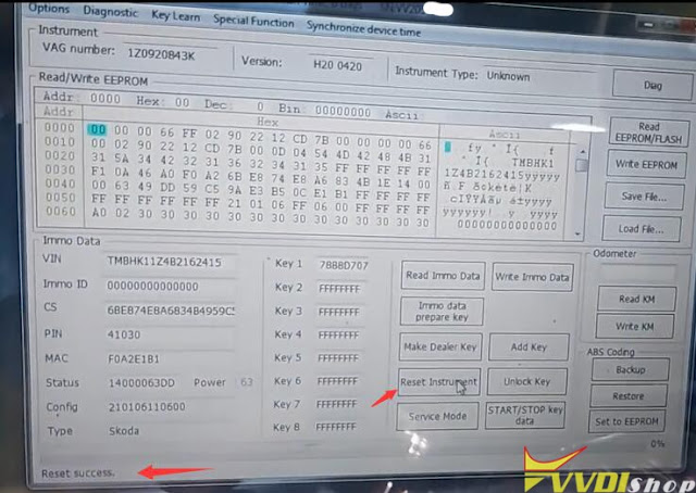 Skoda Octavia NEC24C64 AKL with Xhorse VVDI2 pogo pin 17