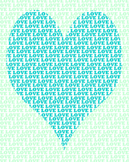 blue and green love heart printable