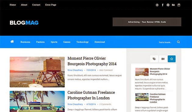  Modern as well as fully responsive blogger template Blogmag Clean & Responsive Blogger Template