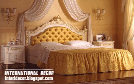 bed tradition design yellow tufted headboard and canopy top luxury bed ...