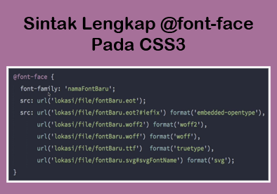penggunaan sintak lengkap font face