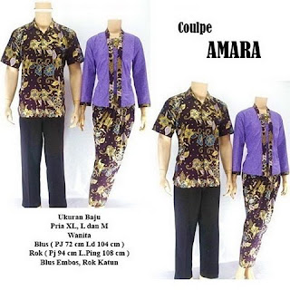 model kebaya batik pasangan Amara ungu