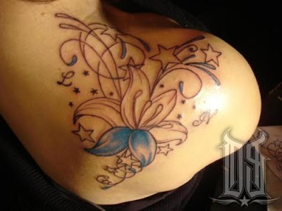 flower tattoo with stars. Star Flower Tattoo - Stars and