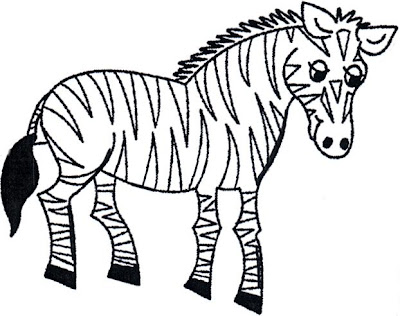 Dibujo de la cebra o zebra para colorear o pintar