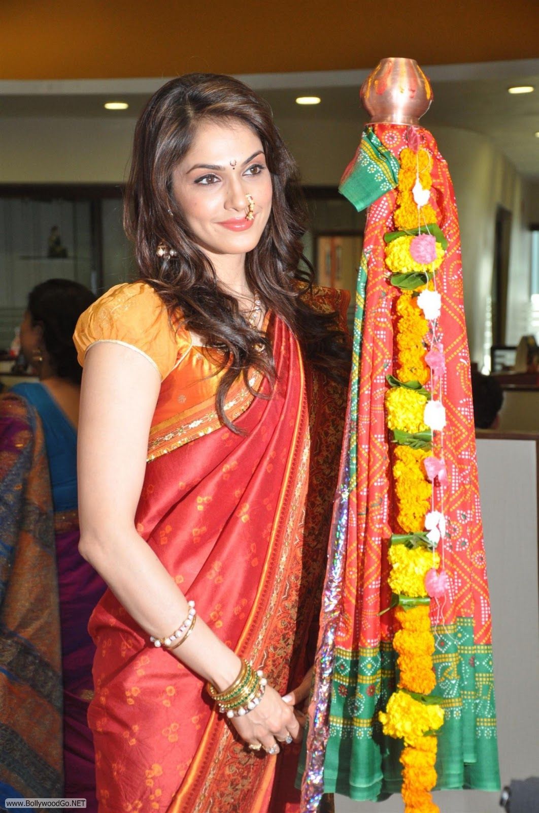 Isha Koppikar at Big FM Studio in Mumbai Celebrating GUDI PADWA. Look ...