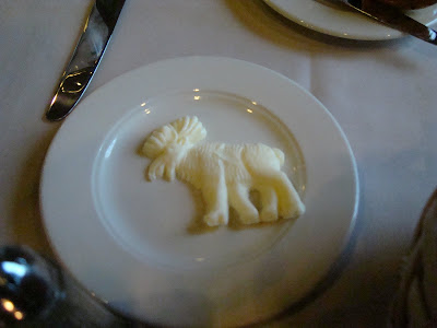 Moose-shaped butter at Jackson Lake Lodge