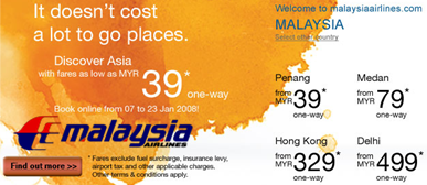 MAS offering low fares