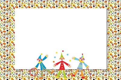 Clowns Free Printable Invitations, Cards or Photo Frames.