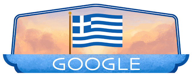 What is on today's google home page - Greece National Day 2023