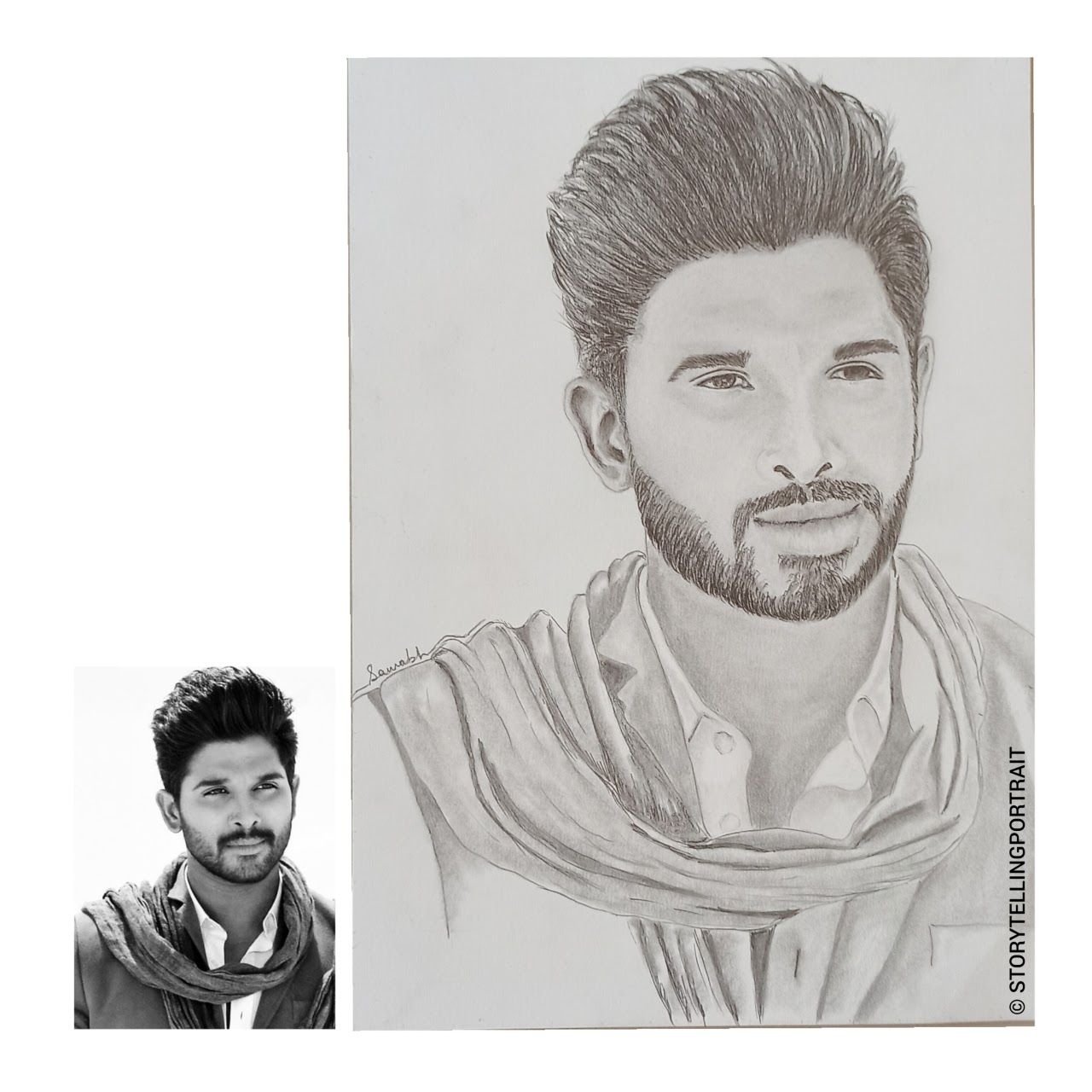 Portrait of Allu Arjun by HARRY on Stars Portraits