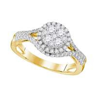 Round Diamond Cluster Bridal Wedding Engagement Ring