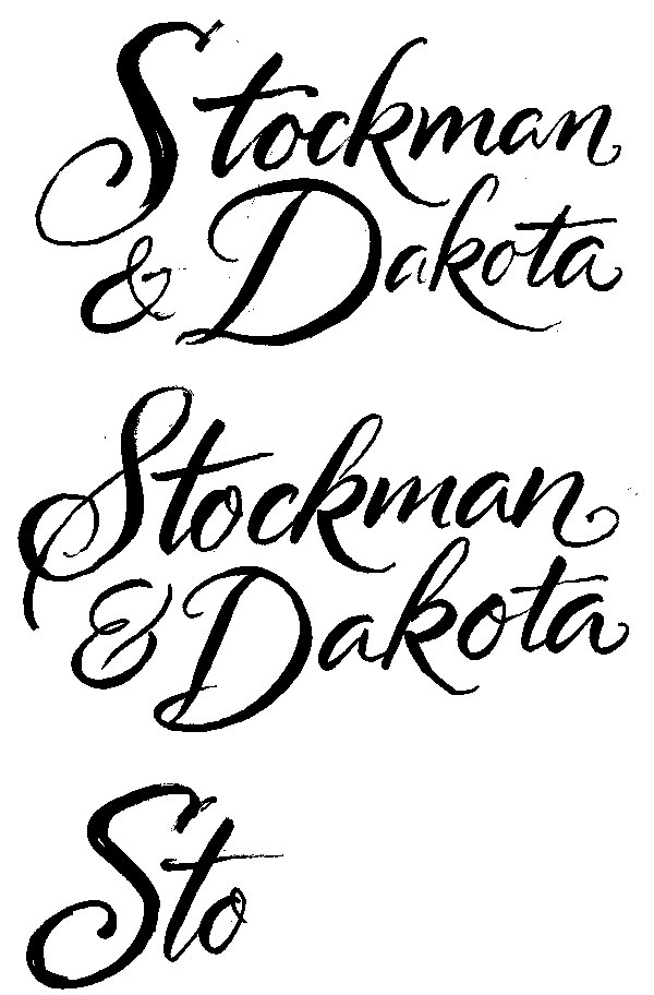 The first step was to do some rough brush scripts for study of lettering