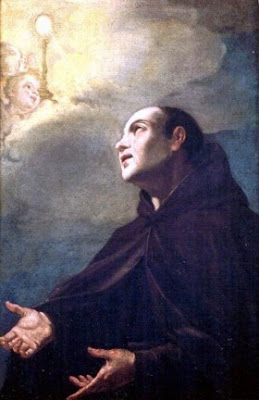 En la imagen San Pascual Bailon suplicando a Dios.