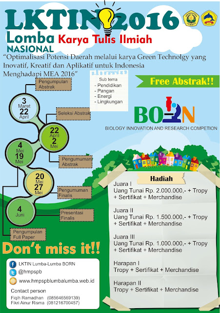 Lomba Karya Tulis Ilmiah Nasional Mahasiswa "Biology 