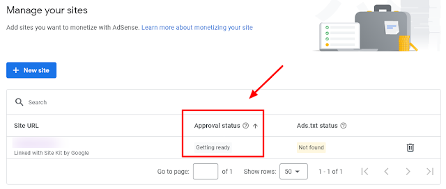 Check the status of your AdSense sites: Monetizing your website (Getting Ready)