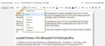 Cara Merubah Font Postingan di Blogger