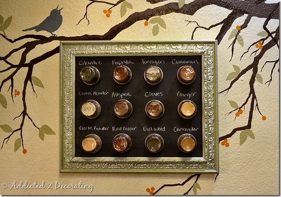 DIY project:  How to make a framed magnetic chalkboard spice rack