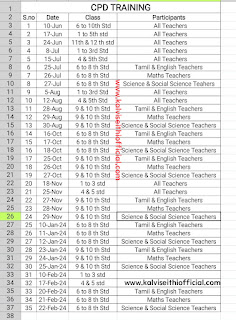 CPD TRAINING - TEACHERS CALENDER 2023-2024