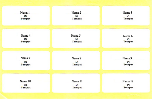 Template Format Label Undangan 103 untuk Membuat Label 