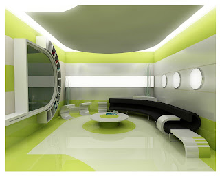 futuristic and modern of living room interior design 