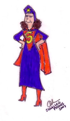 SuperMom drawing by Juggling Frogs 2007