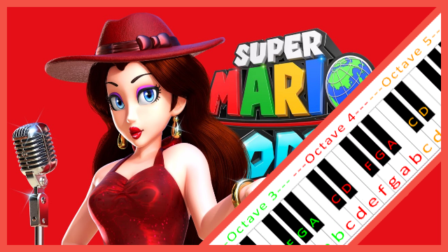 Jump Up, Super Star! (Mario Odyssey) Piano / Keyboard Easy Letter Notes for Beginners