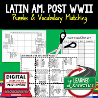 World History Vocabulary Puzzles, Engaging Activities for Secondary Students, World History Lesson Plans
