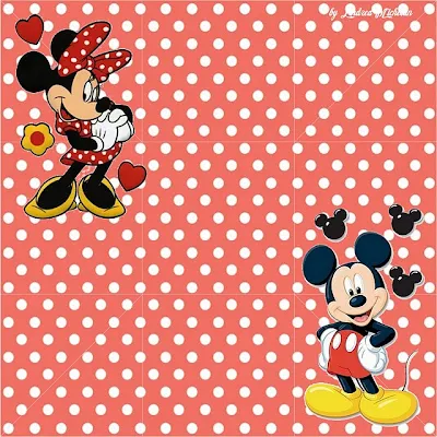 Cajita - invitación de Minnie y Mickey.