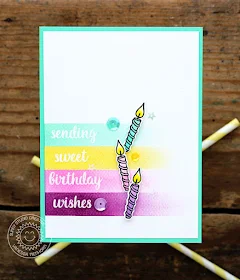 Sunny Studio Stamps: Heartfelt Wishes Birthday Candle Wishes Card by Vanessa Menhorn