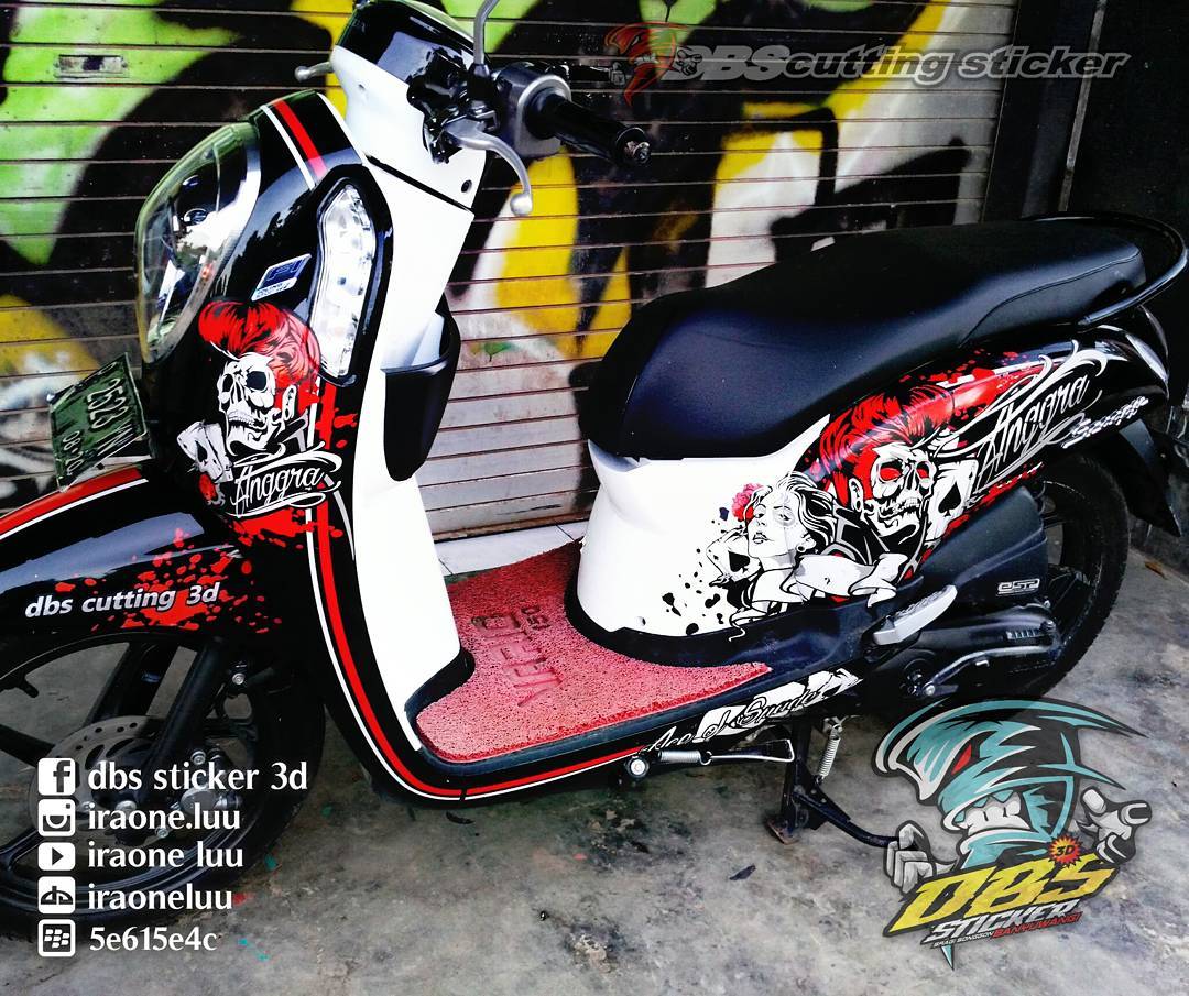 Cutting Sticker Honda Scoopy LadyRose DBS Cutting Sticker 3D