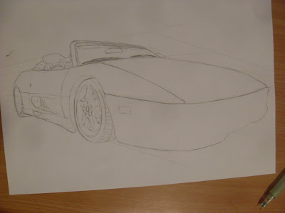 draw ferrari step by step details