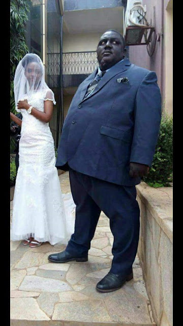 These Wedding Photos Causes Shock Online As Fat Man Marries Slim Woman (Photos)