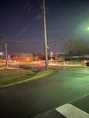 Another pic of the trains going over the tracks at night at nana’s.