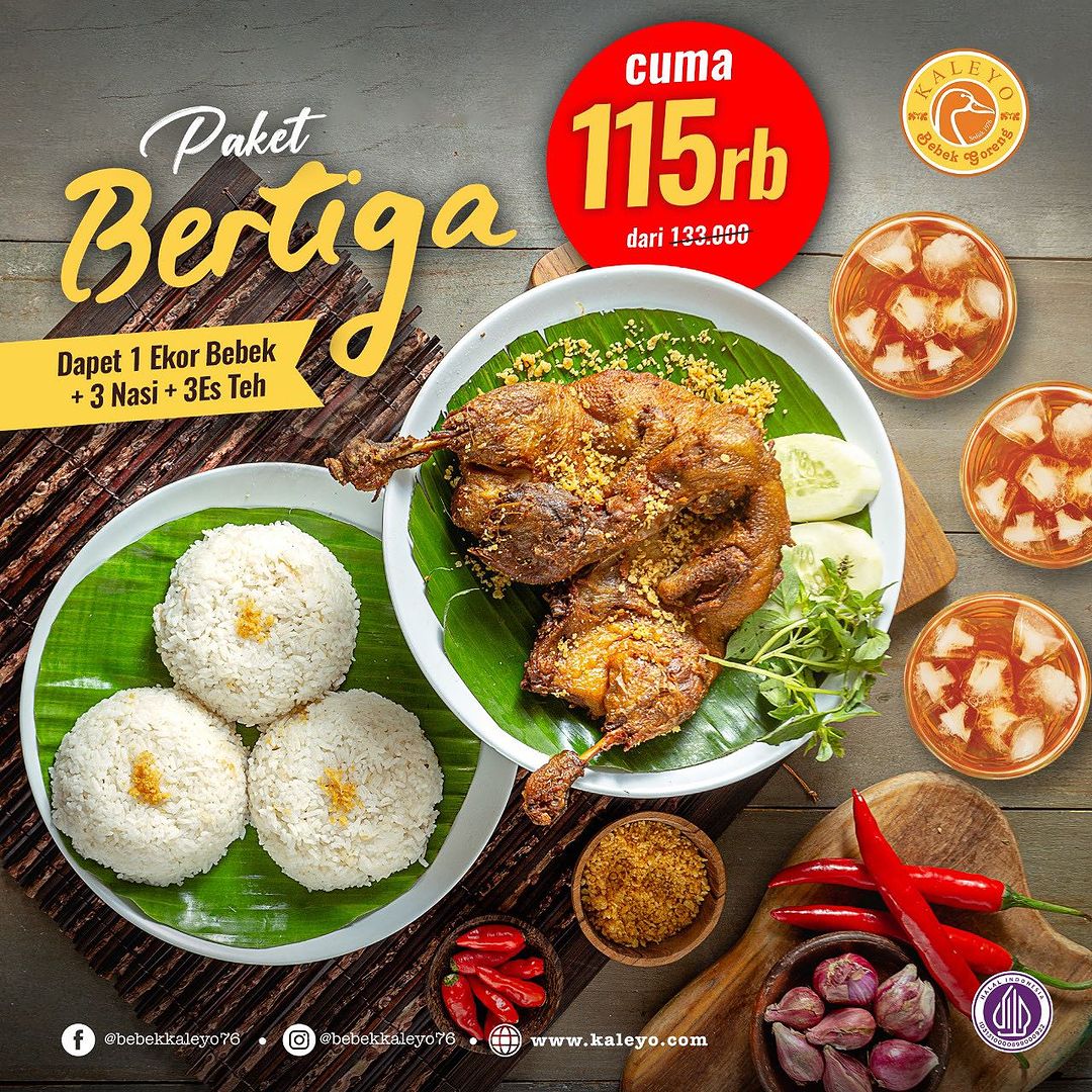 Promo BEBEK KALEYO BEST SELLER PAKET BERTIGA Cuma Rp 115RB