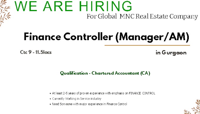 Finance Controller (Manager/ AM)
