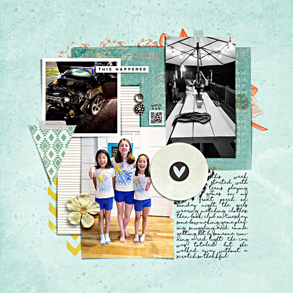 The right side of my week 10 digital scrapbook page.