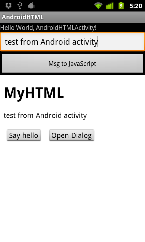 Android-er: Call JavaScript inside WebView from Android activity, with