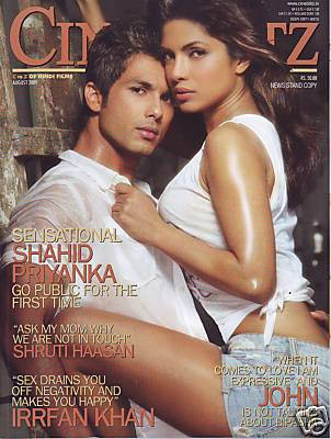 Priyanka Chopra and Shahid Kapoor Cineblitz Magazine hot Photoshoot Pictures