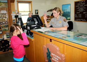 Tessa completed the final step in becoming a Sleeping Bear Dunes National Lakeshore Junior Ranger by reciting a pledge to protect and tell others about the park. 