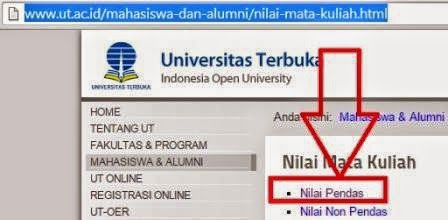 gambar cek nilai Ujian UT