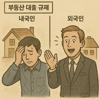 한국 부동산 대출 규제 내국인 차별 관련 이미지