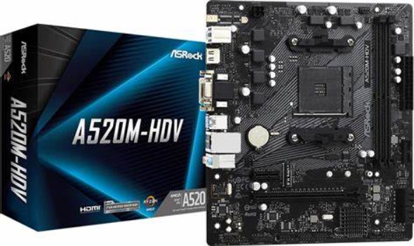 ASRock A520M-HDV Supports AMD AM4 Socket Ryzen