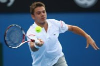 Stanislas Wawrinka in action against Tomas Berdych at the Australian Open