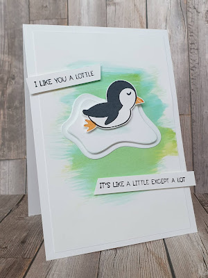 Penguin place Stampin up watercolour background