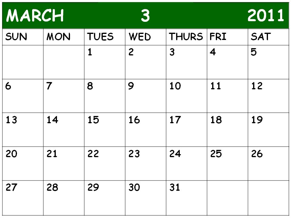 blank march calendar template. Blank+march+2011+calendar+