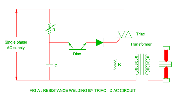 resistance welding using triac and diac