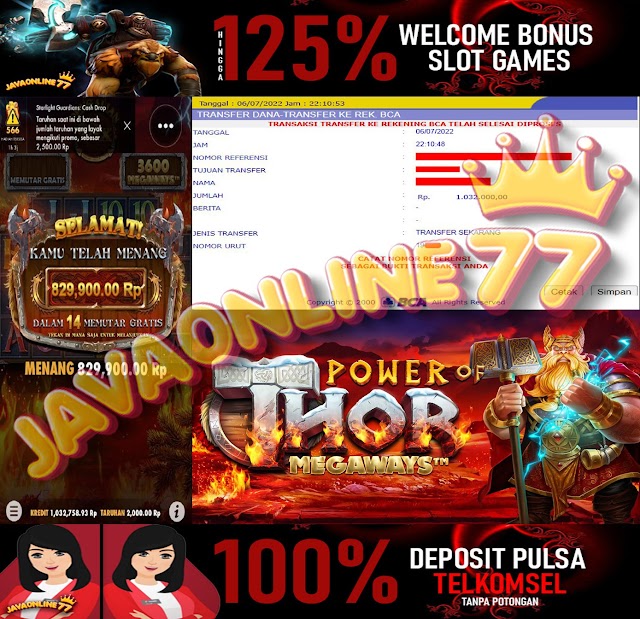 SELAMAT ATAS KEMENANGAN MEMBER SETIA KAMI JAVAONLINE77 DI POWER OF THOR MEGAWAYS ( PRAGMATIC PLAY )