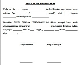 Contoh Tanda Terima Pembayaran - Assalam Print