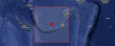 Epicentro sismo 6,0 grados región de islas Vanuatu, 24 de Marzo de 2013